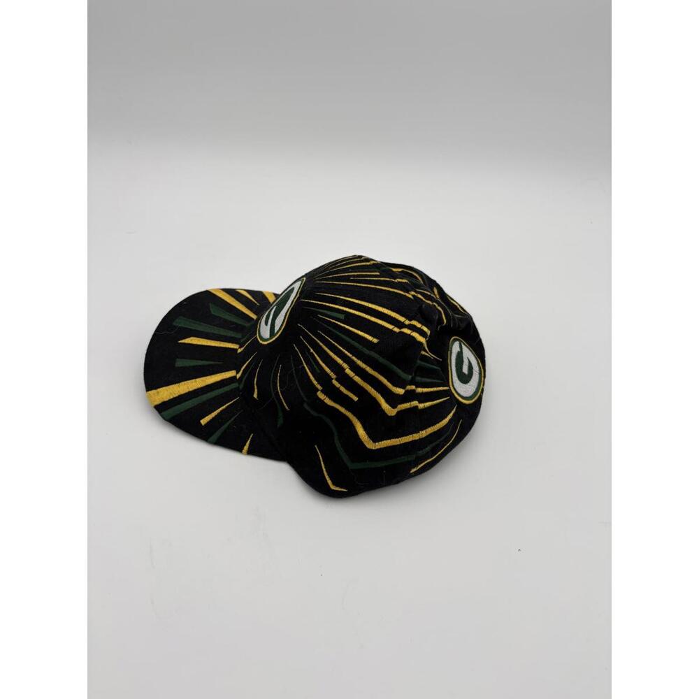 Vintage Deadstock Y2K Team NFL Black Green Bay Packers Graphic Baseball Snapback - Picture 4 of 6